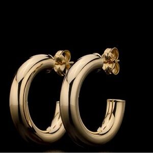 14k Italian Elegant Gold Hoop Earrings NIB